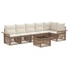 vidaXL Conjunto de Sof&aacute; de Jardim 7 pcs Bege vime PE