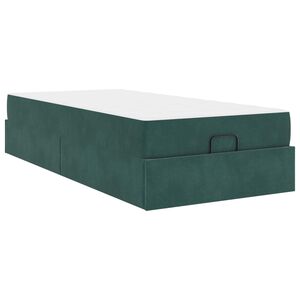 vidaXL Estrutura de cama com colchão com colchão 2 pcs Verde Veludo