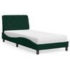vidaXL Cama com colch&atilde;o 90x190 cm veludo verde-escuro