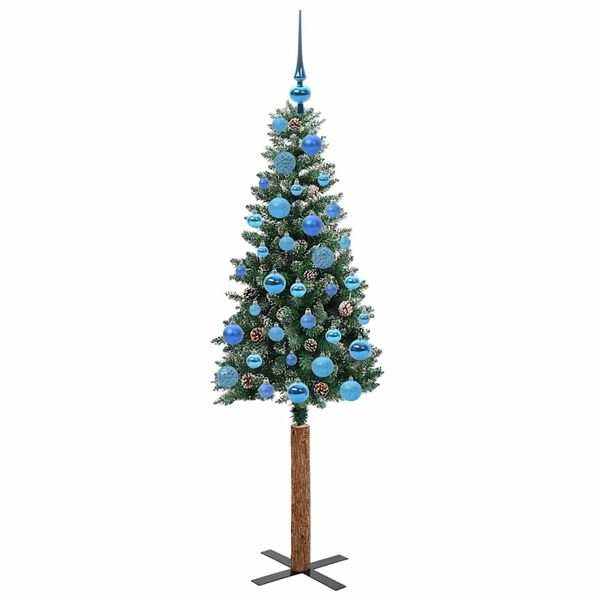 vidaXL &Aacute;rvore de Natal Slim com 150 LEDs com suporte Verde 150 cm