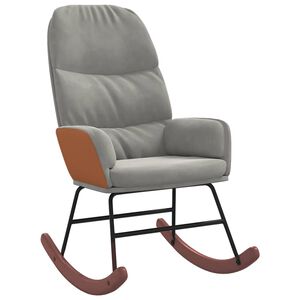 vidaXL Cadeira de baloi&ccedil;o veludo cinzento-claro