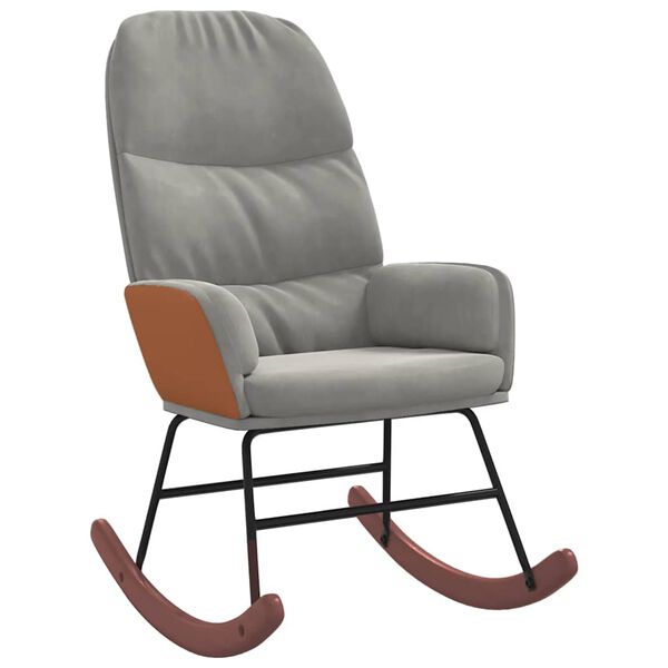 vidaXL Cadeira de baloi&ccedil;o veludo cinzento-claro