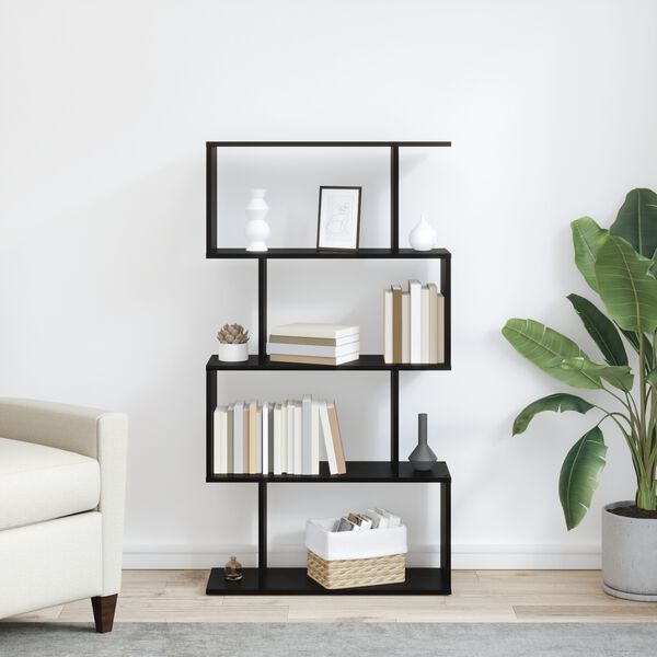 vidaXL Gabinete de Livros Carvalho Preto 70 x 24 x 129 cm