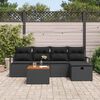 vidaXL Conjunto de Sof&aacute; de Jardim com almofada 6 pcs Preto vime PE