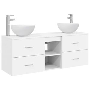 vidaXL Conjunto de Arm&aacute;rios para Banheiro 3 unid. Branco