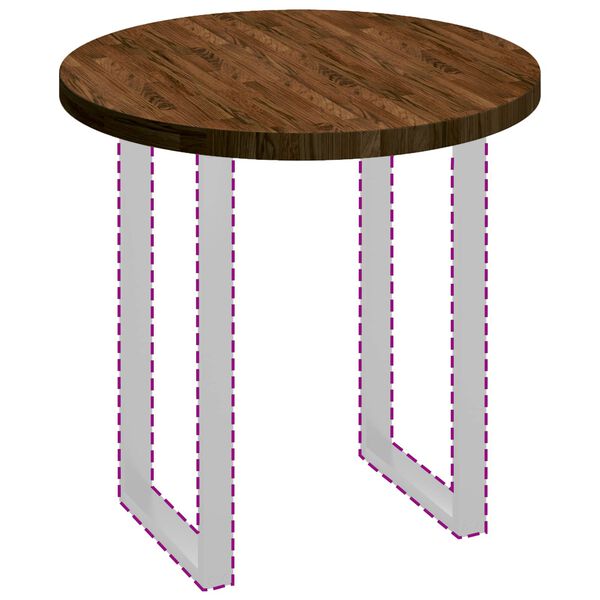 vidaXL Tampo de Mesa Marrom Escuro &Oslash; 80 x 4 cm