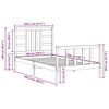 vidaXL Estrutura de cama com cabeceira 100x200 cm madeira maci&ccedil;a preto
