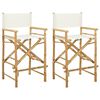 vidaXL Cadeira de Diretor Dobr&aacute;vel 2 pcs Natural Bambu