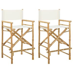 vidaXL Cadeira de Diretor Dobr&aacute;vel 2 pcs Natural Bambu