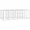 vidaXL Canil de exterior 12,1 m&sup2; a&ccedil;o galvanizado