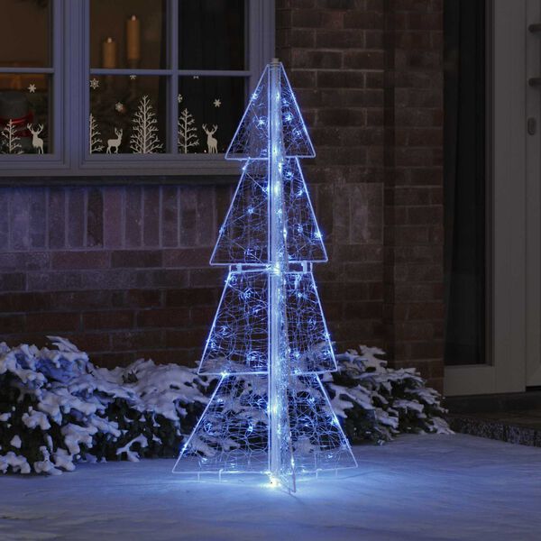 vidaXL &Aacute;rvore de Natal com 100 LEDs Azul 120 cm Acr&iacute;lo