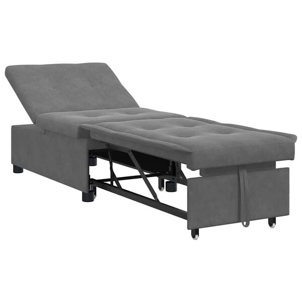 vidaXL Sof&aacute;-cama retr&aacute;til Cinza Escuro 194 x 67 x 82 cm Microfibra