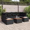 vidaXL Conjunto de Sof&aacute; de Jardim 6 pcs Preto Rattan Sint&eacute;tico