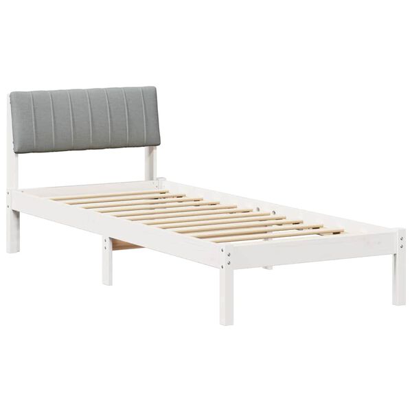 vidaXL Estrutura da cama Branco e cinza claro 80 x 200 cm