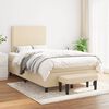vidaXL Cama boxspring com colch&atilde;o 120x190 cm tecido cor creme