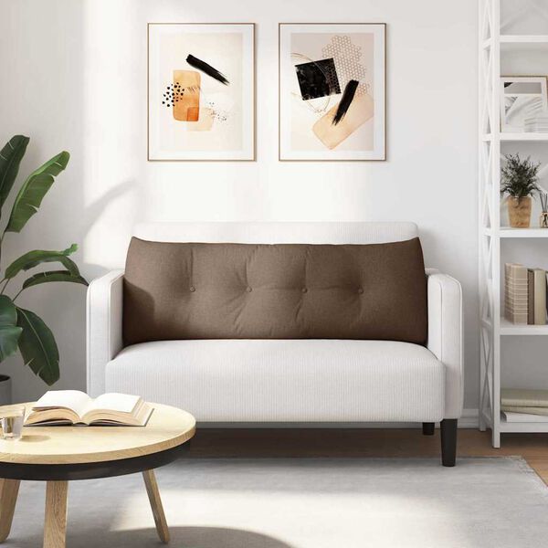 vidaXL Travesseiro para Costas Castanho 140 x 24 x 50 cm tecido