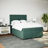 vidaXL Cama com molas/colch&atilde;o 160x200 cm veludo verde-escuro