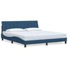 vidaXL Estrutura de cama sem colch&atilde;o Hanko 180x200 cm tecido azul