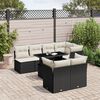 vidaXL 8 pcs conjunto sof&aacute;s de jardim com almofad&otilde;es vime PE preto