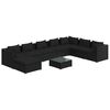 vidaXL 9 pcs conjunto lounge de jardim c/ almofad&otilde;es vime PE preto