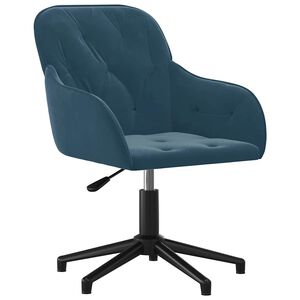 vidaXL Cadeira de escrit&oacute;rio girat&oacute;ria veludo azul