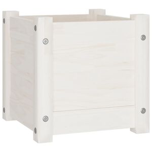 vidaXL Vaso/floreira de jardim 31x31x31 cm pinho maci&ccedil;o branco