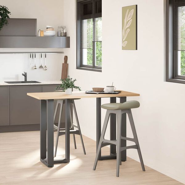 vidaXL P&eacute;s para mesa de bar em forma de T, 2 pe&ccedil;as, antracite, 40x35x(90-91) cm, a&ccedil;o