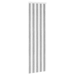 vidaXL Cortina de Insetos Chenille Cinza e Branco 56 x 200 cm 100% PP