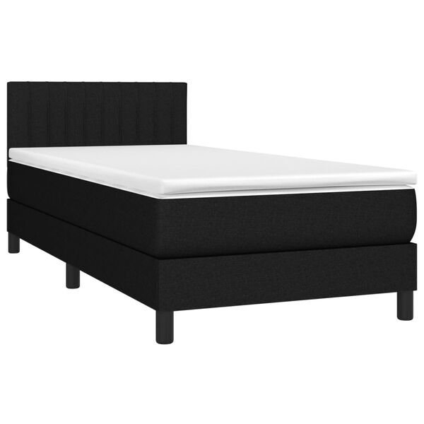 vidaXL Cama box spring c/ colch&atilde;o e LED 80x200 cm tecido preto