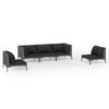 vidaXL 5 pcs conj. lounge jardim c/ almofad&otilde;es vime PE cinzento-escuro