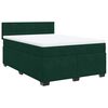 vidaXL Cama com molas/colch&atilde;o 140x190 cm veludo verde-escuro