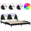 vidaXL Estrutura de cama Viana com LED sem colch&atilde;o 183x213cm preto/branco
