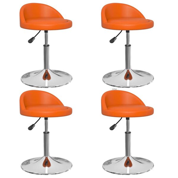 vidaXL Cadeiras de jantar girat&oacute;rias 4 pcs couro artificial laranja