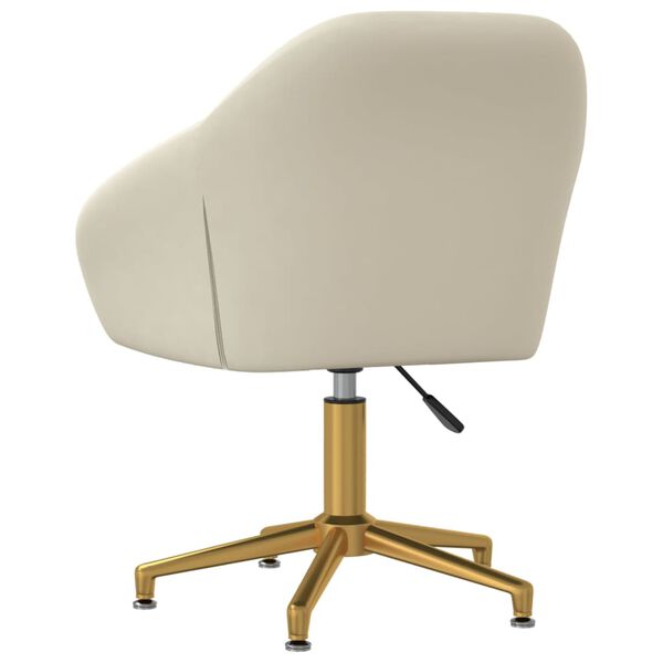 vidaXL Cadeira de jantar girat&oacute;ria veludo cor creme