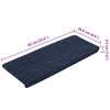 vidaXL Tapetes de escada autoadesivos 15 pcs 65x24,5x3,5 cm azul