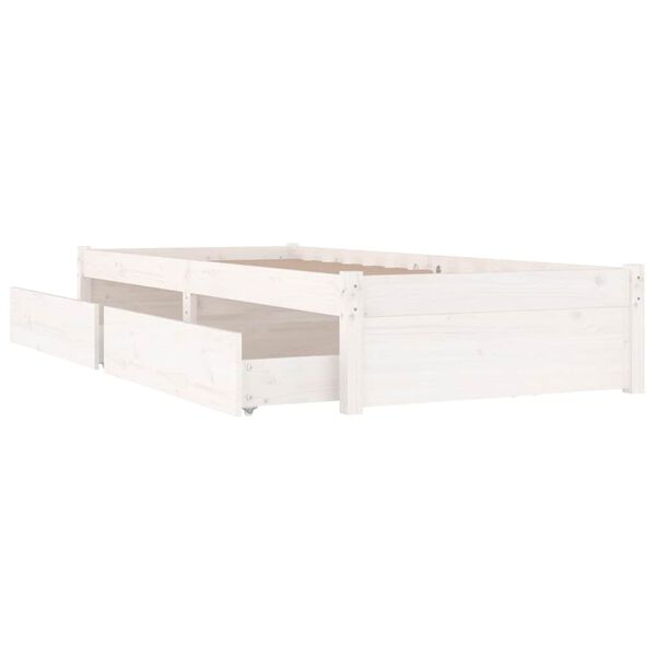 vidaXL Estrutura de cama c/ gavetas 100x200 cm branco