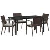 vidaXL Conjunto de Jantar para Jardim 5 unid. Marrom e Preto