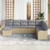 vidaXL Conjunto de Sof&aacute; de Jardim 8 pcs bege e cinzento claro