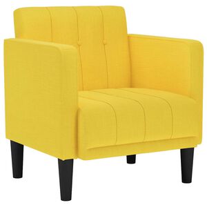 vidaXL Poltrona com apoio de bra&ccedil;os 53 cm tecido amarelo-claro