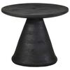 vidaXL Mesa de apoio preto &Oslash;50x40 cm madeira de mangueira maci&ccedil;a