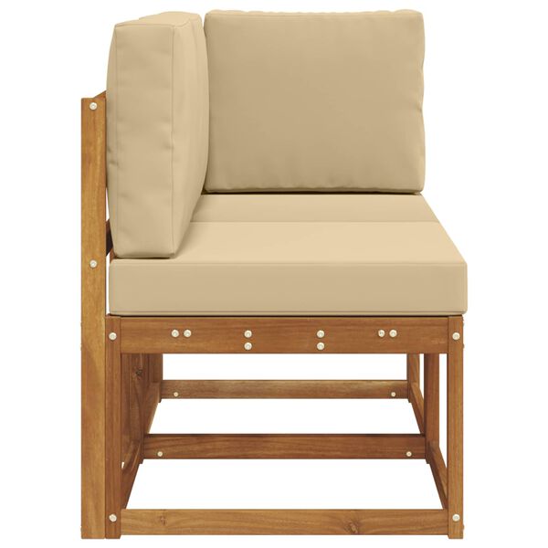 vidaXL Sof&aacute; M&eacute;dio e de Canto para Exterior 2 Pe&ccedil;a Natural e Bege