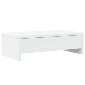vidaXL Suporte para monitor com gavetas derivados de madeira branco