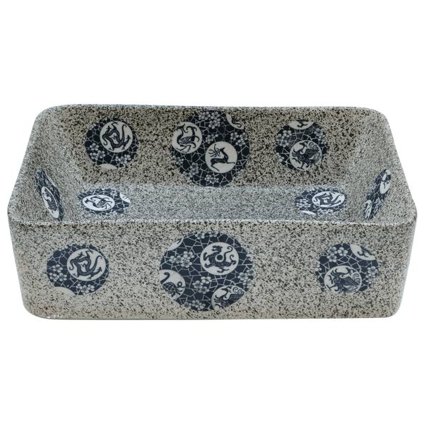 vidaXL Lavatório de bancada retangular 46x35,5x13 cm cerâmica multicor