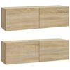 vidaXL Arm&aacute;rios parede 2pcs 100x30x30 cm derivados madeira sonoma