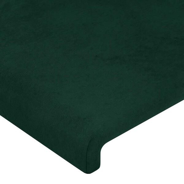 vidaXL Cabeceira de cama veludo 90x5x78/88 cm verde-escuro