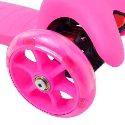 vidaXL Trotinete infantil com 3 rodas guiador ajustável alumínio rosa