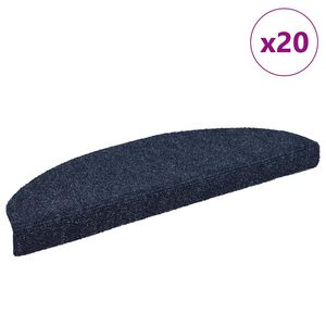 vidaXL Tapetes de escada autoadesivos 20 pe&ccedil;as 65x21x4 cm azul semicircular grande