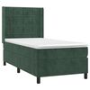vidaXL Cama com molas/colch&atilde;o 100x200 cm veludo verde-escuro