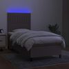 vidaXL Cama box spring + colch&atilde;o/LED 90x190cm tecido cinza-acastanhado