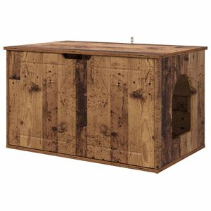 vidaXL Casa para Gatos Madeira antiga 85 x 55 x 50,5 cm